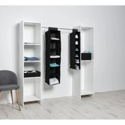 Gifi Rangement|Compartiment pour vêtements à suspendre noir x6