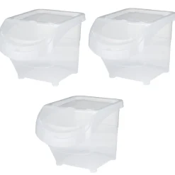 Gifi Rangement|Containers transparents avec couvercle 20 L x3