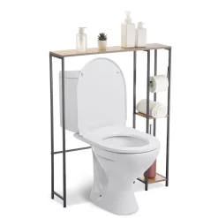 Gifi Equipement Wc^Contour WC 3 niveaux bois et métal noir