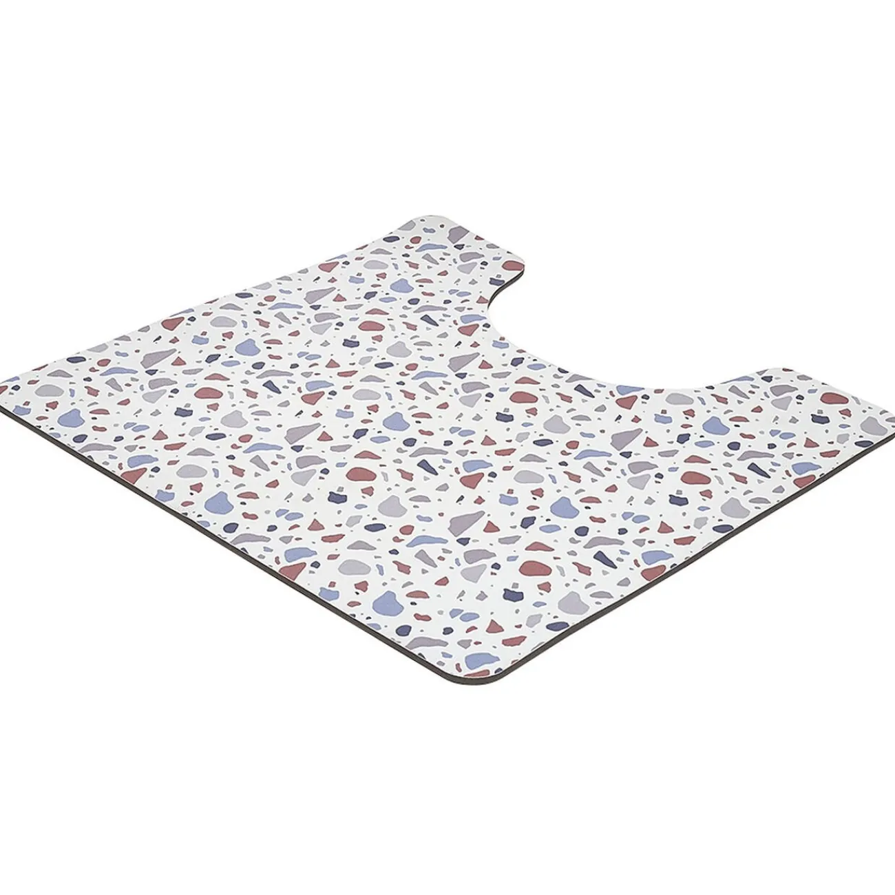 Gifi Aménagement Salle De Bain^Contour WC PVC motif terrazzo blanc marron bleu 49,5x15cm