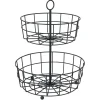 Gifi Corbeille à fruits 2 niveaux métal noir Ø28xH38cm