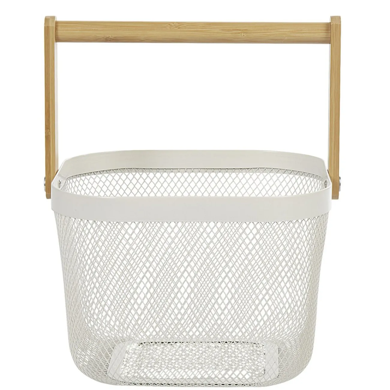 Gifi Corbeille à fruits avec anse métal blanc naturel