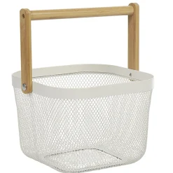 Gifi Corbeille à fruits avec anse métal blanc naturel
