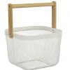 Gifi Corbeille à fruits maille métal blanc avec anse naturel