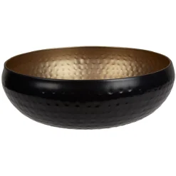 Gifi Corbeille à fruits ronde en acier noire et dorée