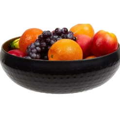 Gifi Corbeille à fruits ronde en acier noire et dorée