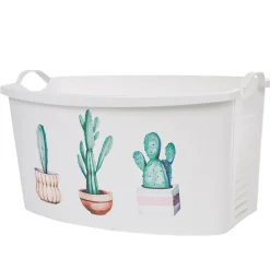 Gifi Entretien Du Linge|Corbeille à linge blanche design cactus 42 L