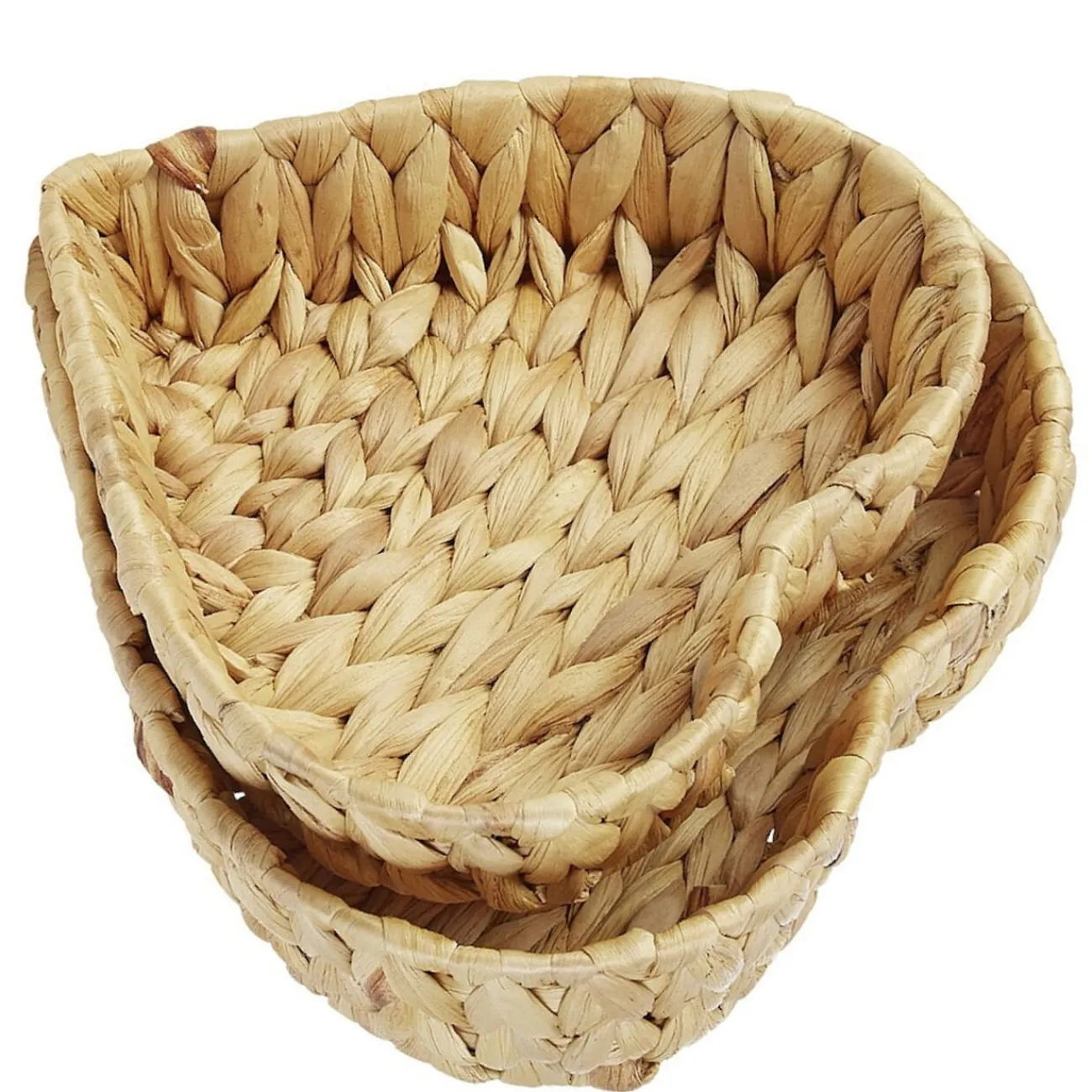 Gifi Rangement|Corbeille forme coeur jacinthe d'eau tressée x2