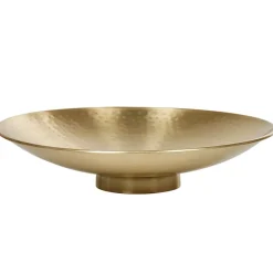 Gifi Coupe sur pied en métal martelé doré