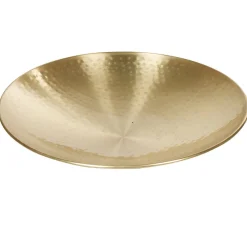 Gifi Coupe sur pied en métal martelé doré