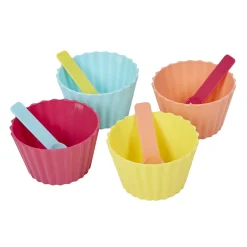 Gifi Coupelle à glace avec cuillère multicolore x4