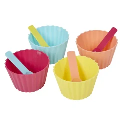Gifi Coupelle à glace avec cuillère multicolore x4