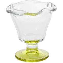 Gifi Coupelle à glace en verre avec pied coloré Ø10,6xH11,7cm