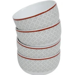 Gifi Coupelle design oreige bord orange et motifs gris x4