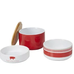 Gifi Coupelle empilable apéro rouge et blanc x3