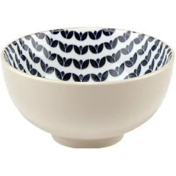 Gifi Coupelle en porcelaine décor blanc et bleu