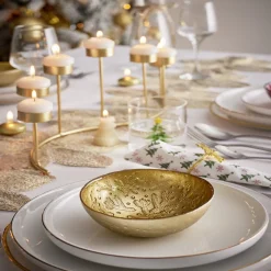 Gifi Coupelle en verre 200ml motif branches de sapin Ø12xH4,5cm - 3 coloris