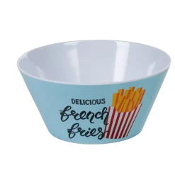 Gifi Coupelle mélaminé ronde blanche motif delicious french fries
