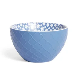 Gifi Coupelle porcelaine motif fleur bleue et blanche Ø13xH7,2cm