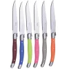 Gifi Couteau à steack inox manche multicolore x6