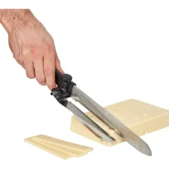 Gifi Couteau à trancher réglable noir en inox