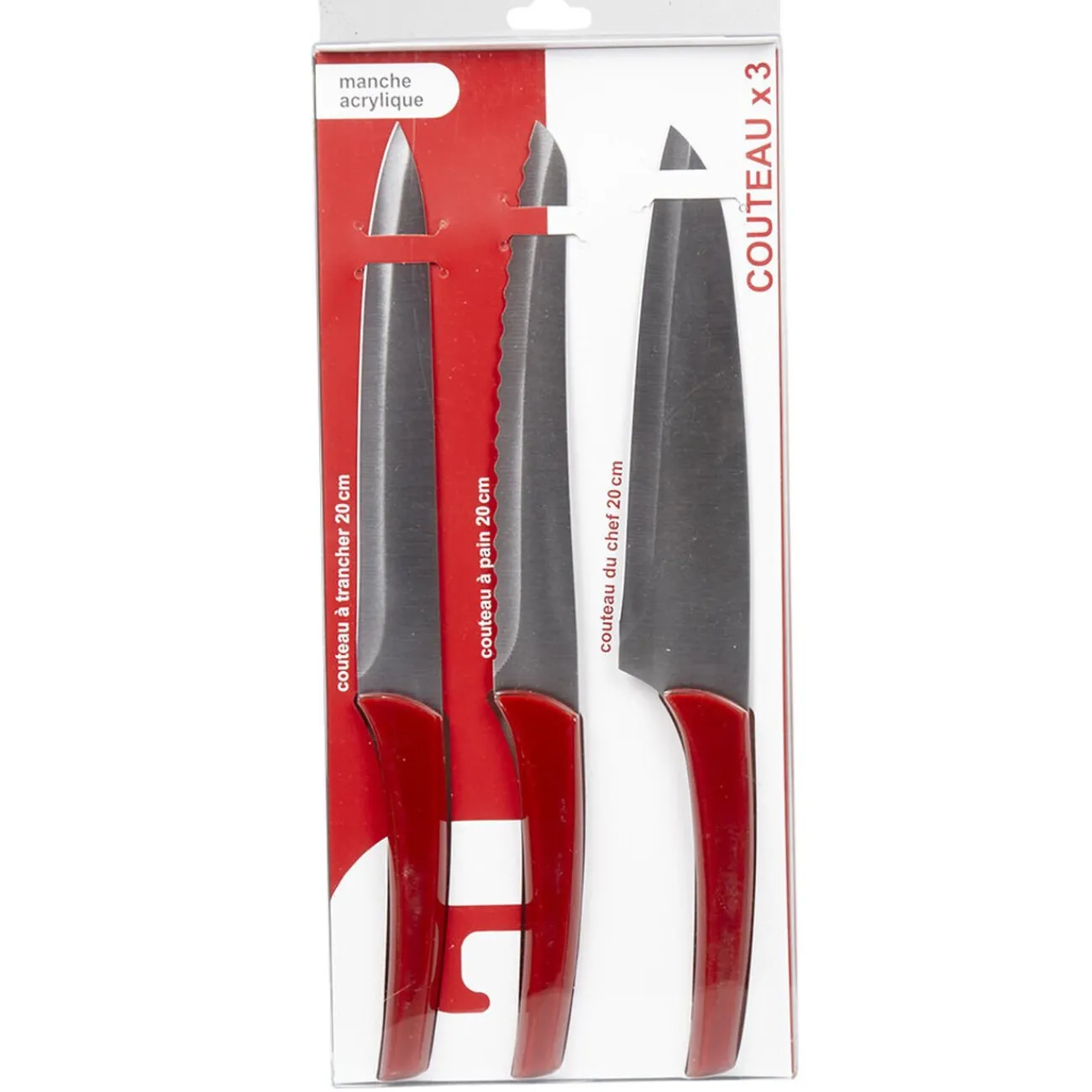 Gifi Couteau en inox x3