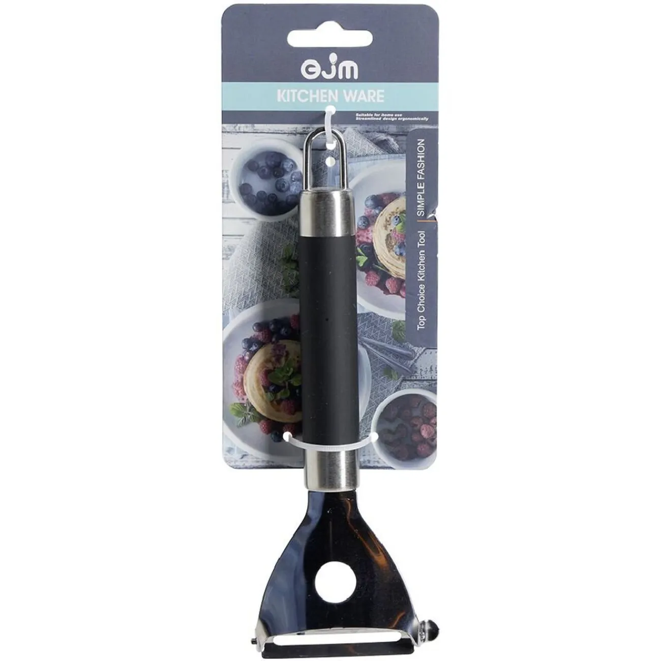 Gifi Couteau éplucheur étrier en inox avec manche plastique L.18cm