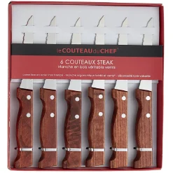 Gifi Couteau steak x6 manche bois