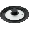 Gifi Couvercle en verre avec contour silicone noir Ø 21 cm