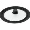 Gifi Couvercle en verre avec contour silicone noir Ø 30 cm