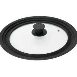 Gifi Couvercle en verre avec contour silicone noir Ø 30 cm