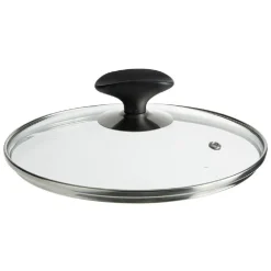 Gifi Couvercle verre trempé anti éclaboussures poignée repose ustensile Ø20