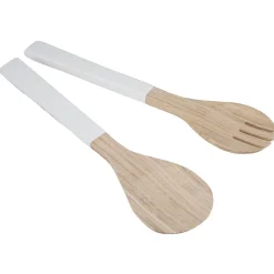 Gifi Couverts à salade blanc en bambou x2