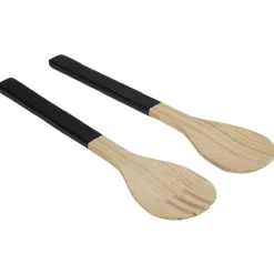 Gifi Couverts à salade noir en bambou x2