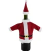 Gifi Couvre bouteille forme habit de Père Noël rouge et blanc