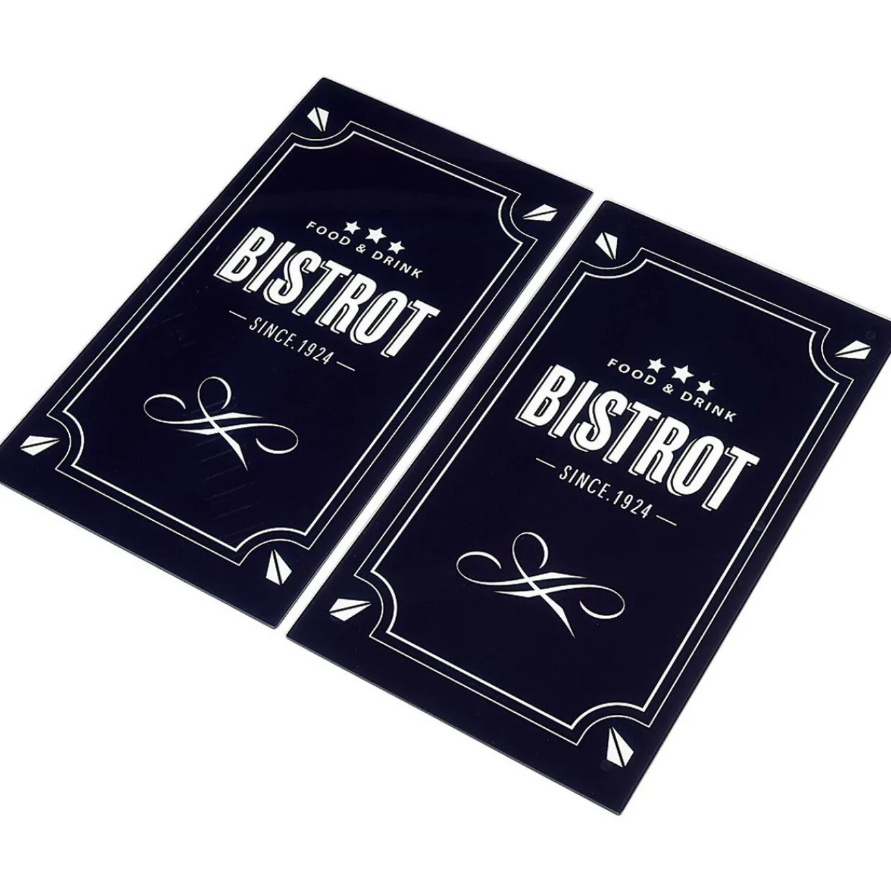 Gifi Couvre plaque planche à découper en verre design Bistrot x2