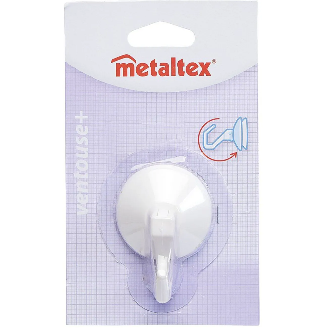 Gifi Rangement|Crochet à ventouse en plastique blanc ø5 CM