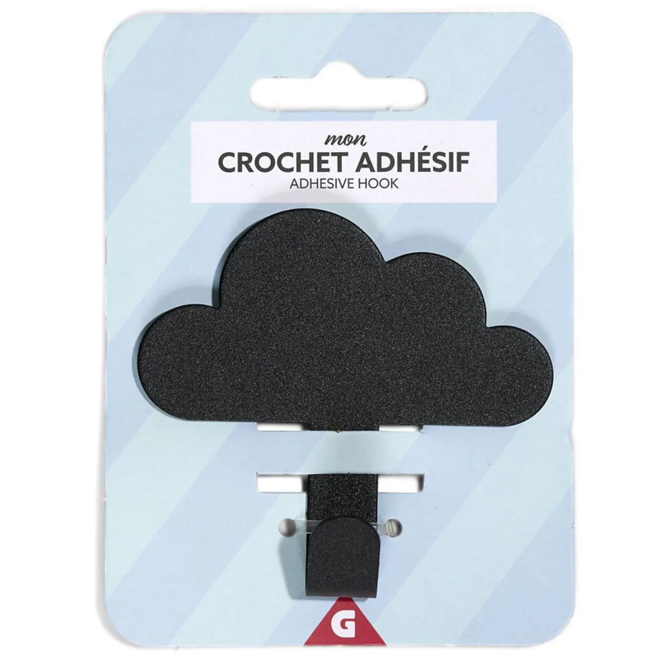 Gifi Rangement|Crochet adhésif métal forme nuage 8,5x2xH11,4cm - 3 modèles
