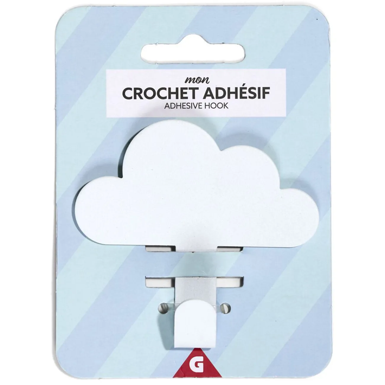 Gifi Rangement|Crochet adhésif métal forme nuage 8,5x2xH11,4cm - 3 modèles