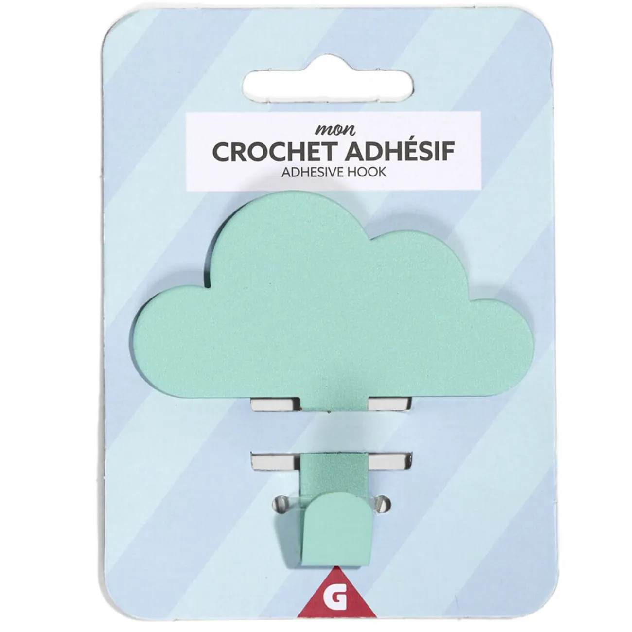 Gifi Rangement|Crochet adhésif métal forme nuage 8,5x2xH11,4cm - 3 modèles
