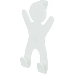 Gifi Rangement|Crochet de porte forme bonhomme gris - 10,5xH.19 cm