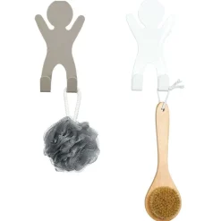 Gifi Rangement|Crochet de porte forme bonhomme bleu - 10,5xH.19 cm