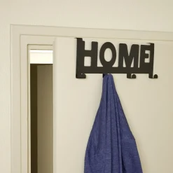 Gifi Rangement|Crochet de porte HOME en métal blanc ou noir 36,5x16,5cm - 2 modèles