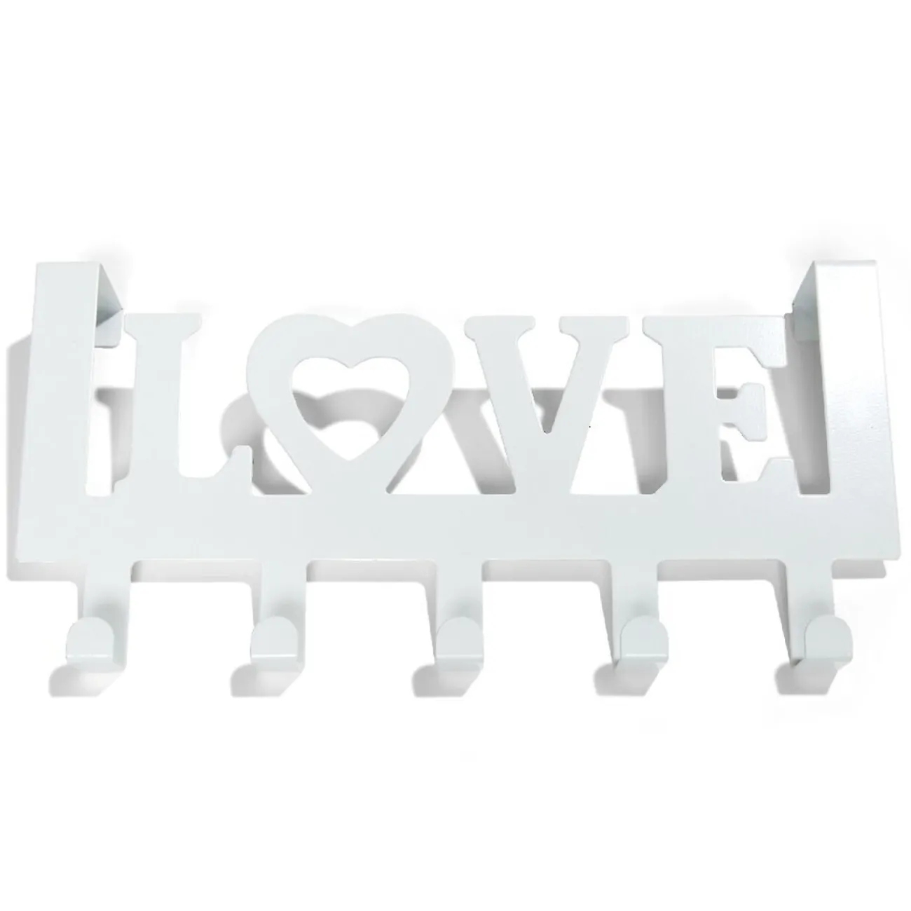 Gifi Rangement|Crochet de porte LOVE en métal blanc ou noir 36,5x16,5cm - 2 modèles