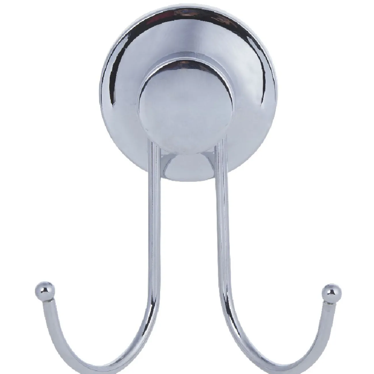 Gifi Rangement|Crochet double à ventouse inox gris