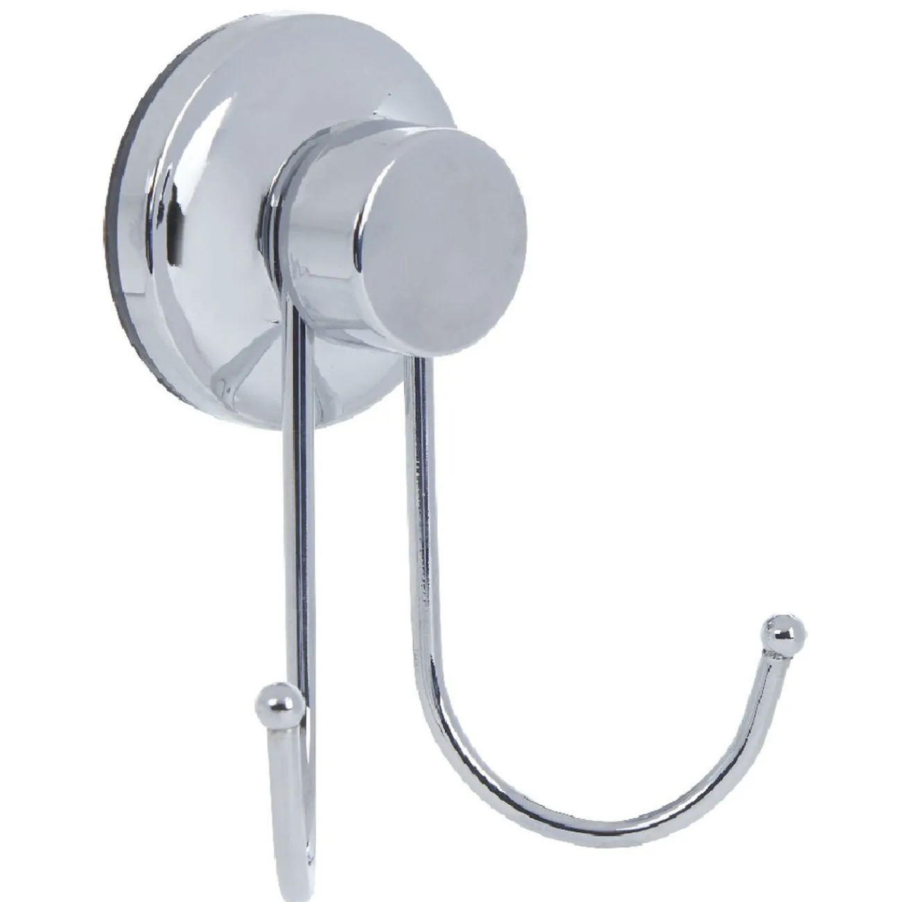 Gifi Rangement|Crochet double à ventouse inox gris