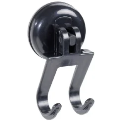 Gifi Aménagement Salle De Bain^Crochet double à ventouse noir