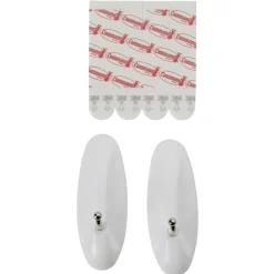 Gifi Rangement|Crochet en plastique bout métal blanc x2