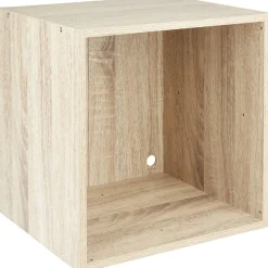 Gifi Rangement|Cube de rangement 1 case bois clair naturel