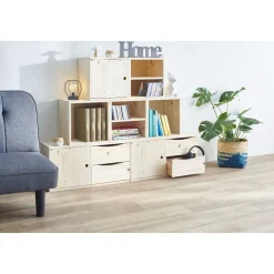 Gifi Rangement|Cube de rangement 1 case pin naturel
